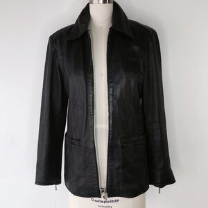 Givenchy italy black leather jacket S